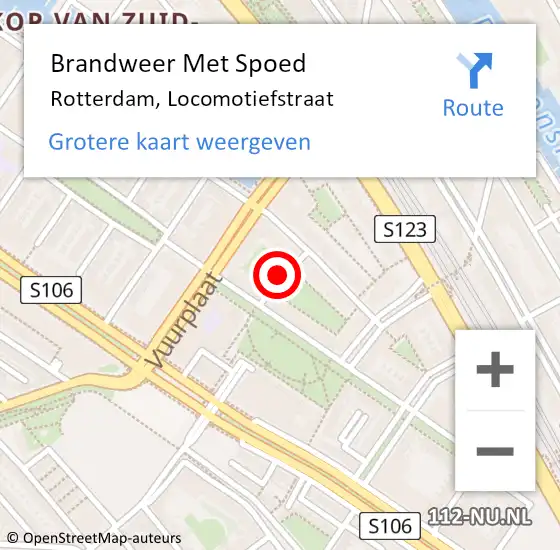 Locatie op kaart van de 112 melding: Brandweer Met Spoed Naar Rotterdam, Locomotiefstraat op 8 januari 2022 20:33