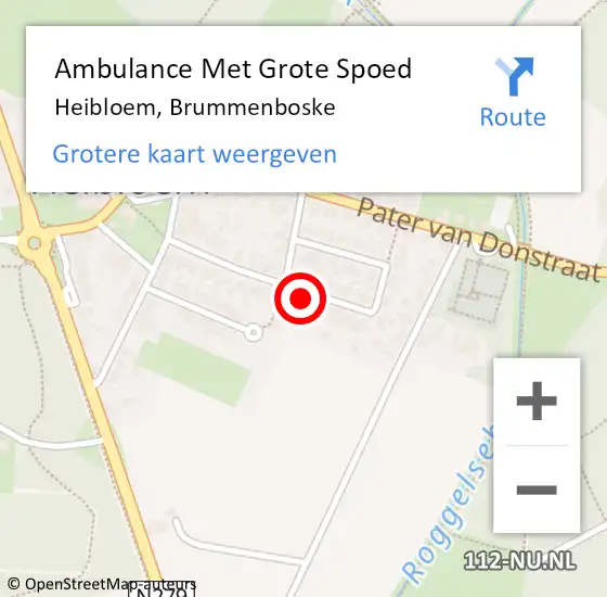 Locatie op kaart van de 112 melding: Ambulance Met Grote Spoed Naar Heibloem, Brummenboske op 4 juli 2014 17:51