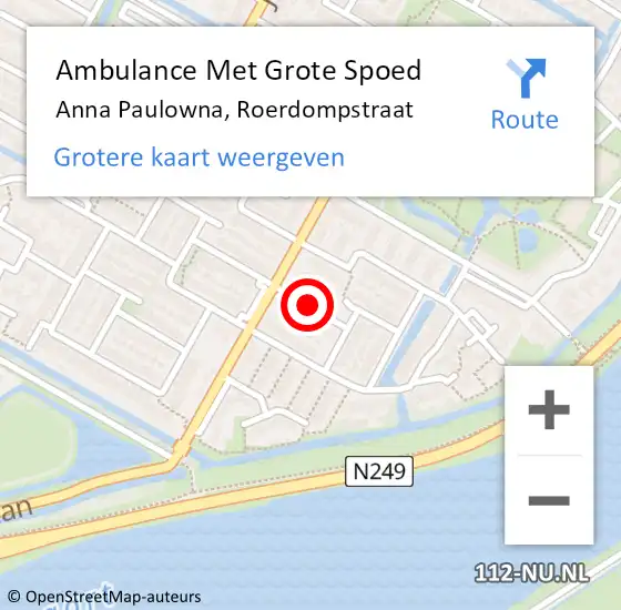 Locatie op kaart van de 112 melding: Ambulance Met Grote Spoed Naar Anna Paulowna, Roerdompstraat op 8 januari 2022 22:33