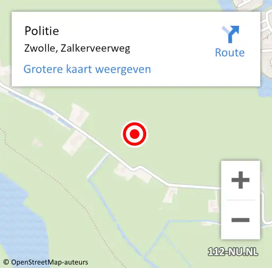 Locatie op kaart van de 112 melding: Politie Zwolle, Zalkerveerweg op 8 januari 2022 22:37