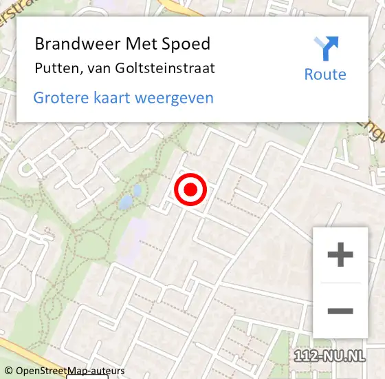 Locatie op kaart van de 112 melding: Brandweer Met Spoed Naar Putten, van Goltsteinstraat op 8 januari 2022 23:17