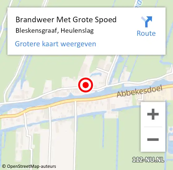 Locatie op kaart van de 112 melding: Brandweer Met Grote Spoed Naar Bleskensgraaf, Heulenslag op 8 januari 2022 23:23