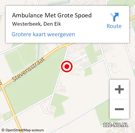 Locatie op kaart van de 112 melding: Ambulance Met Grote Spoed Naar Westerbeek, Den Eik op 9 januari 2022 00:53