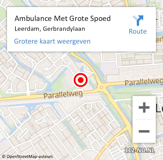 Locatie op kaart van de 112 melding: Ambulance Met Grote Spoed Naar Leerdam, Gerbrandylaan op 9 januari 2022 06:06