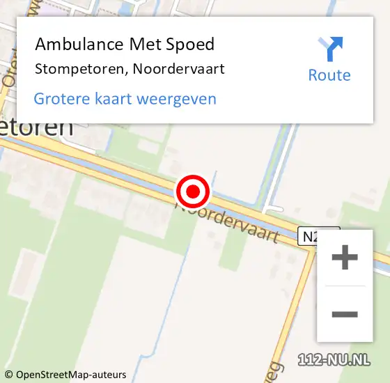 Locatie op kaart van de 112 melding: Ambulance Met Spoed Naar Stompetoren, Noordervaart op 4 juli 2014 18:17