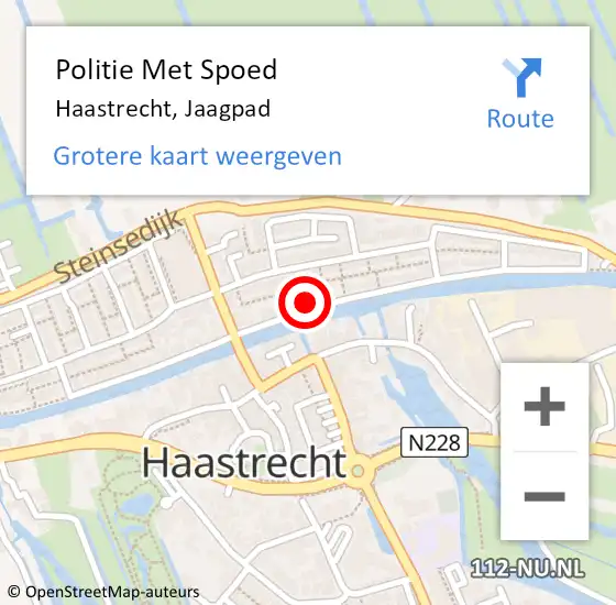 Locatie op kaart van de 112 melding: Politie Met Spoed Naar Haastrecht, Jaagpad op 9 januari 2022 06:49