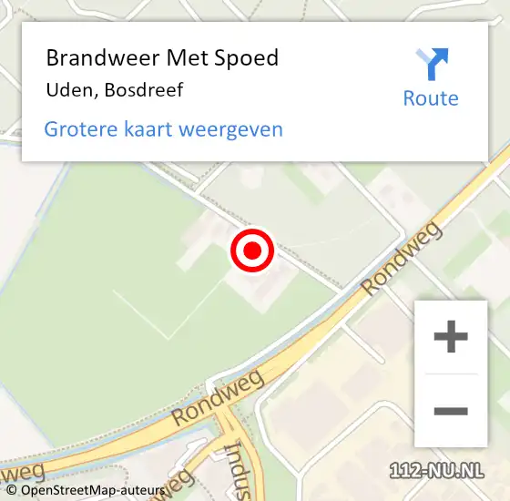 Locatie op kaart van de 112 melding: Brandweer Met Spoed Naar Uden, Bosdreef op 9 januari 2022 07:29