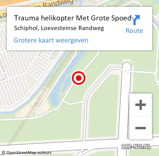 Locatie op kaart van de 112 melding: Trauma helikopter Met Grote Spoed Naar Schiphol, Loevesteinse Randweg op 9 januari 2022 08:13