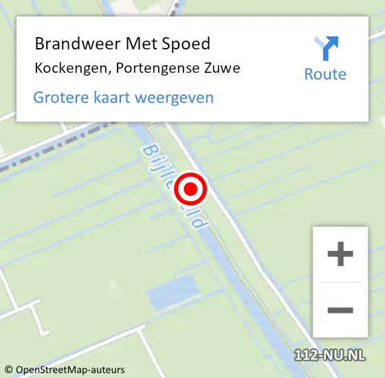 Locatie op kaart van de 112 melding: Brandweer Met Spoed Naar Kockengen, Portengense Zuwe op 9 januari 2022 09:43