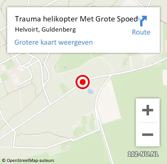 Locatie op kaart van de 112 melding: Trauma helikopter Met Grote Spoed Naar Helvoirt, Guldenberg op 9 januari 2022 10:44