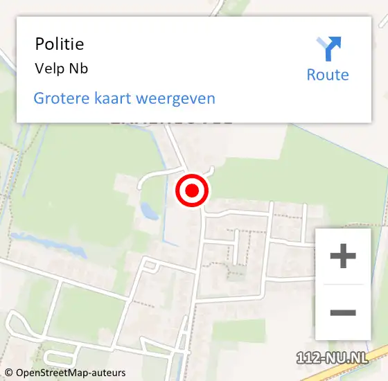 Locatie op kaart van de 112 melding: Politie Velp Nb op 4 juli 2014 18:35