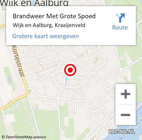 Locatie op kaart van de 112 melding: Brandweer Met Grote Spoed Naar Wijk en Aalburg, Kraaijenveld op 9 januari 2022 11:32