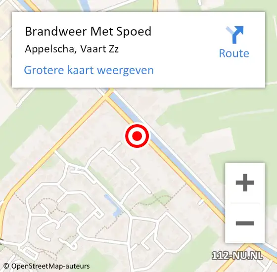 Locatie op kaart van de 112 melding: Brandweer Met Spoed Naar Appelscha, Vaart Zz op 9 januari 2022 11:36