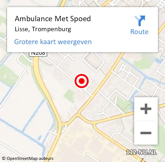 Locatie op kaart van de 112 melding: Ambulance Met Spoed Naar Lisse, Trompenburg op 9 januari 2022 12:07