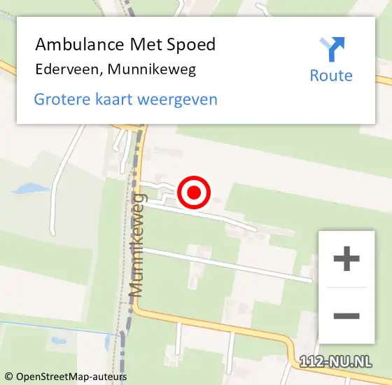 Locatie op kaart van de 112 melding: Ambulance Met Spoed Naar Ederveen, Munnikeweg op 9 januari 2022 12:29