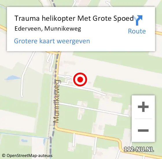 Locatie op kaart van de 112 melding: Trauma helikopter Met Grote Spoed Naar Ederveen, Munnikeweg op 9 januari 2022 12:35