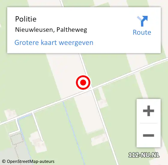 Locatie op kaart van de 112 melding: Politie Nieuwleusen, Paltheweg op 9 januari 2022 14:26