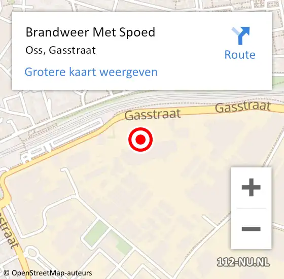 Locatie op kaart van de 112 melding: Brandweer Met Spoed Naar Oss, Gasstraat op 9 januari 2022 14:40