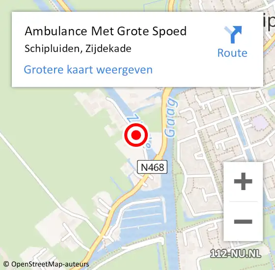 Locatie op kaart van de 112 melding: Ambulance Met Grote Spoed Naar Schipluiden, Zijdekade op 4 juli 2014 19:08