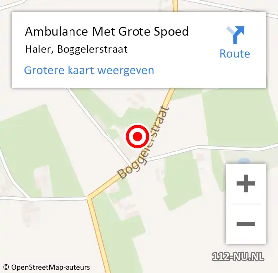 Locatie op kaart van de 112 melding: Ambulance Met Grote Spoed Naar Haler, Boggelerstraat op 9 januari 2022 16:21