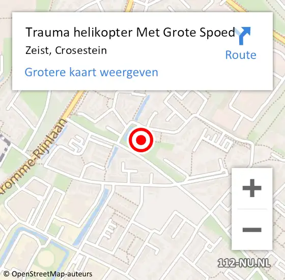 Locatie op kaart van de 112 melding: Trauma helikopter Met Grote Spoed Naar Zeist, Crosestein op 9 januari 2022 17:07