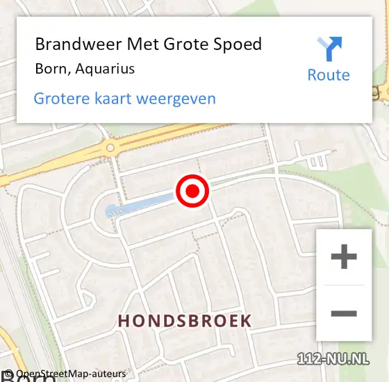 Locatie op kaart van de 112 melding: Brandweer Met Grote Spoed Naar Born, Aquarius op 9 januari 2022 17:16