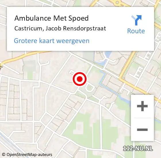 Locatie op kaart van de 112 melding: Ambulance Met Spoed Naar Castricum, Jacob Rensdorpstraat op 9 januari 2022 17:29