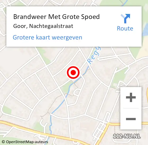 Locatie op kaart van de 112 melding: Brandweer Met Grote Spoed Naar Goor, Nachtegaalstraat op 9 januari 2022 17:48