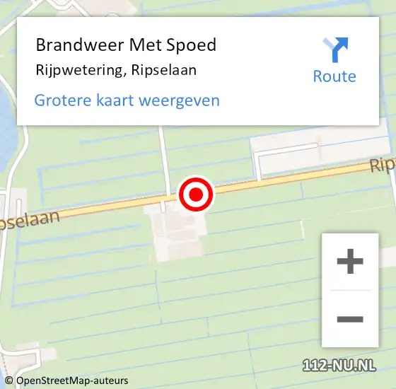 Locatie op kaart van de 112 melding: Brandweer Met Spoed Naar Rijpwetering, Ripselaan op 7 oktober 2013 11:07