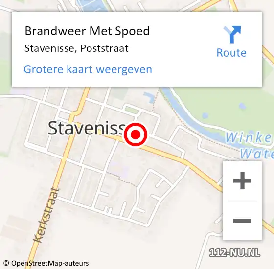 Locatie op kaart van de 112 melding: Brandweer Met Spoed Naar Stavenisse, Poststraat op 9 januari 2022 18:30