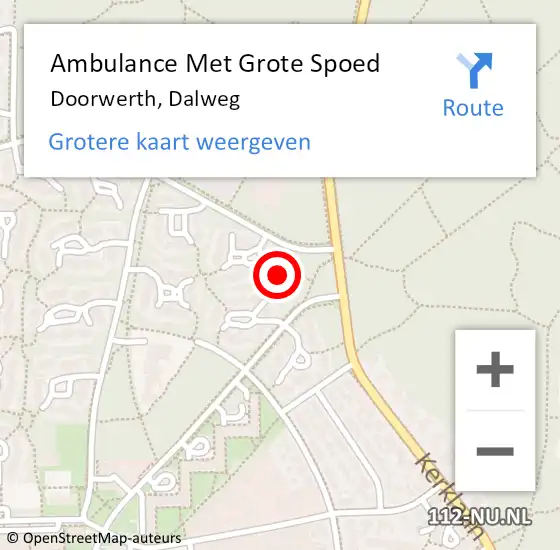 Locatie op kaart van de 112 melding: Ambulance Met Grote Spoed Naar Doorwerth, Dalweg op 9 januari 2022 18:45