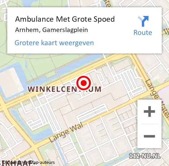 Locatie op kaart van de 112 melding: Ambulance Met Grote Spoed Naar Arnhem, Gamerslagplein op 9 januari 2022 18:48