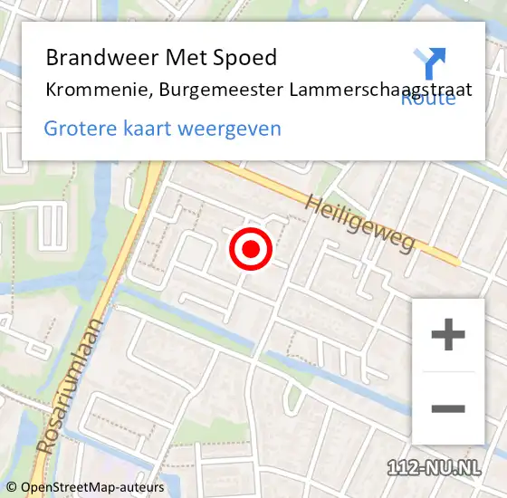 Locatie op kaart van de 112 melding: Brandweer Met Spoed Naar Krommenie, Burgemeester Lammerschaagstraat op 9 januari 2022 19:29