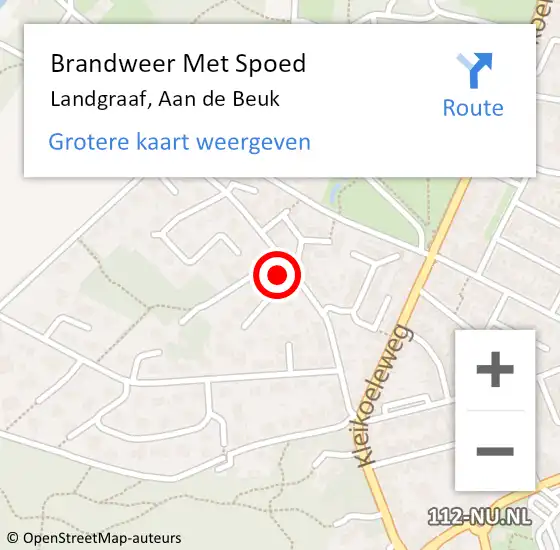 Locatie op kaart van de 112 melding: Brandweer Met Spoed Naar Landgraaf, Aan de Beuk op 9 januari 2022 20:16