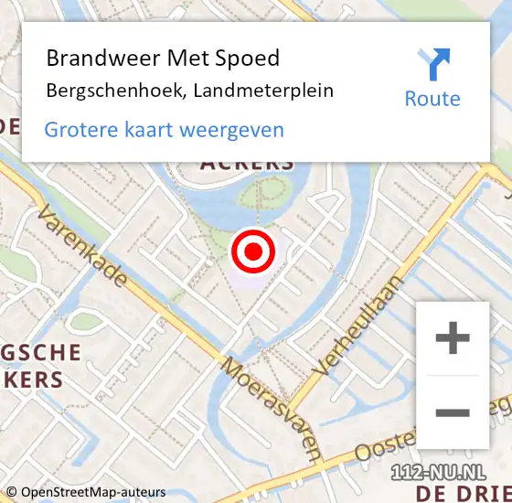 Locatie op kaart van de 112 melding: Brandweer Met Spoed Naar Bergschenhoek, Landmeterplein op 9 januari 2022 20:31