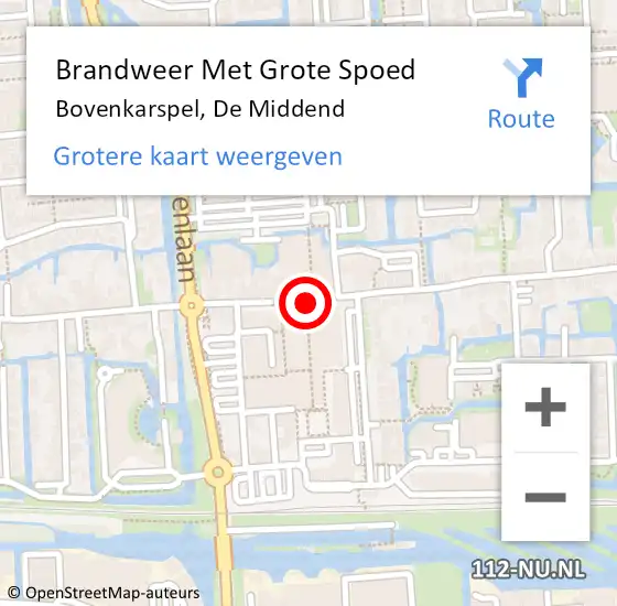 Locatie op kaart van de 112 melding: Brandweer Met Grote Spoed Naar Bovenkarspel, De Middend op 9 januari 2022 20:58