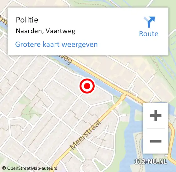 Locatie op kaart van de 112 melding: Politie Naarden, Vaartweg op 9 januari 2022 22:09