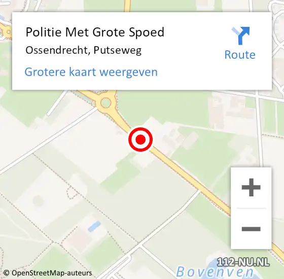 Locatie op kaart van de 112 melding: Politie Met Grote Spoed Naar Ossendrecht, Putseweg op 9 januari 2022 22:24