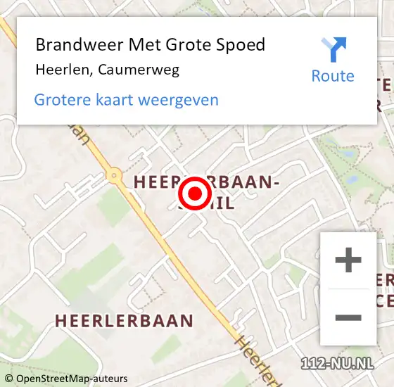 Locatie op kaart van de 112 melding: Brandweer Met Grote Spoed Naar Heerlen, Caumerweg op 9 januari 2022 23:25