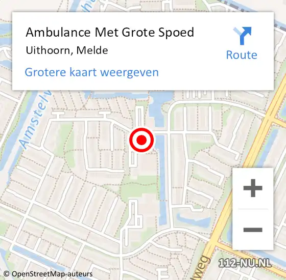 Locatie op kaart van de 112 melding: Ambulance Met Grote Spoed Naar Uithoorn, Melde op 10 januari 2022 00:23