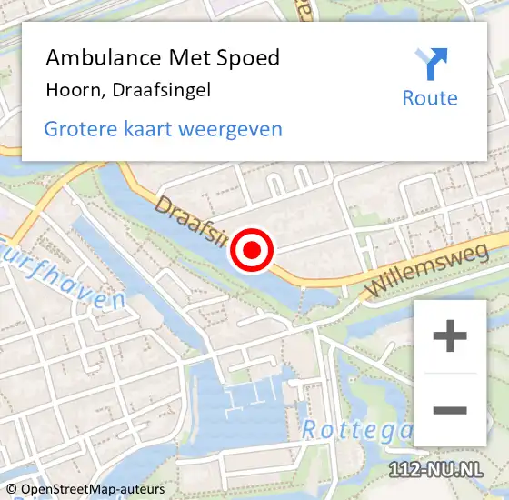 Locatie op kaart van de 112 melding: Ambulance Met Spoed Naar Hoorn, Draafsingel op 10 januari 2022 02:10