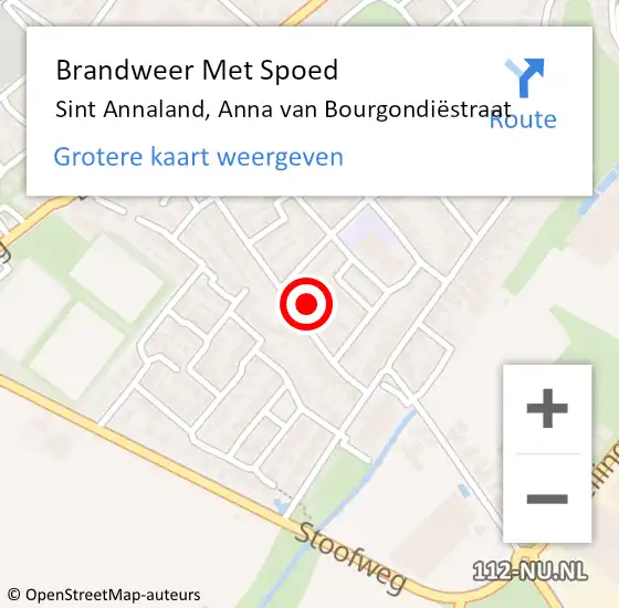 Locatie op kaart van de 112 melding: Brandweer Met Spoed Naar Sint Annaland, Anna van Bourgondiëstraat op 10 januari 2022 03:00