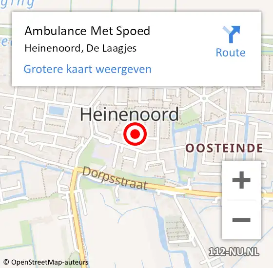 Locatie op kaart van de 112 melding: Ambulance Met Spoed Naar Heinenoord, De Laagjes op 10 januari 2022 03:03