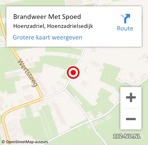 Locatie op kaart van de 112 melding: Brandweer Met Spoed Naar Hoenzadriel, Hoenzadrielsedijk op 10 januari 2022 06:42