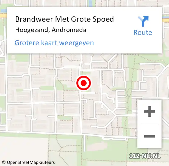 Locatie op kaart van de 112 melding: Brandweer Met Grote Spoed Naar Hoogezand, Andromeda op 10 januari 2022 09:54