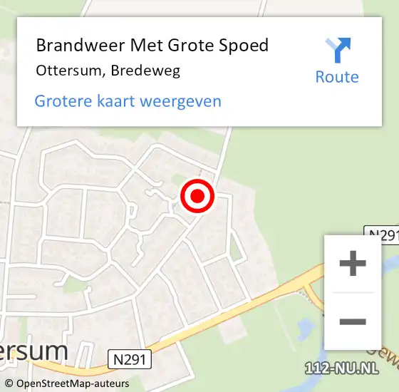 Locatie op kaart van de 112 melding: Brandweer Met Grote Spoed Naar Ottersum, Bredeweg op 10 januari 2022 11:08