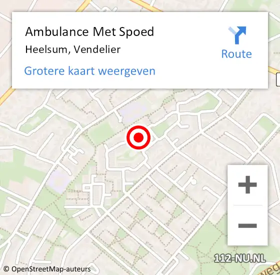 Locatie op kaart van de 112 melding: Ambulance Met Spoed Naar Heelsum, Vendelier op 10 januari 2022 12:51