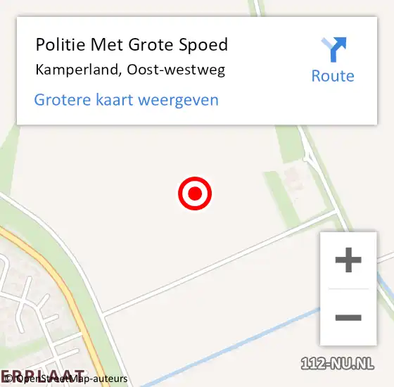 Locatie op kaart van de 112 melding: Politie Met Grote Spoed Naar Kamperland, Oost-westweg op 10 januari 2022 13:37