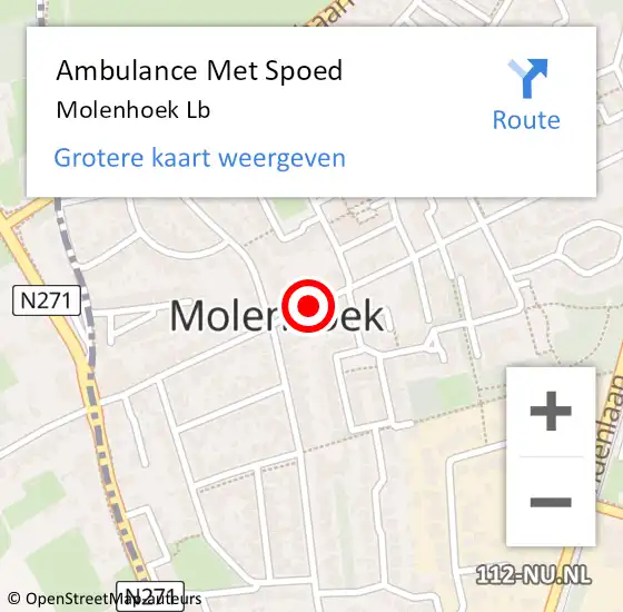 Locatie op kaart van de 112 melding: Ambulance Met Spoed Naar Molenhoek Lb op 4 juli 2014 20:53