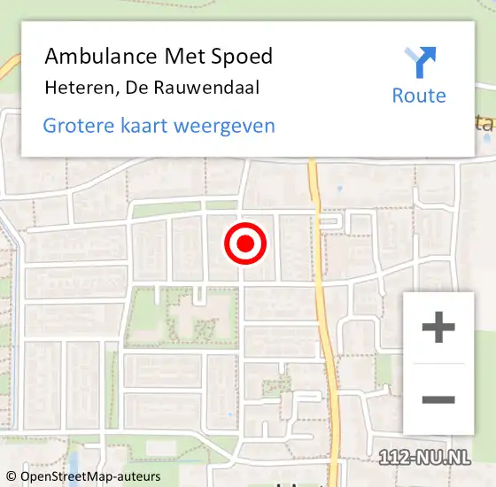 Locatie op kaart van de 112 melding: Ambulance Met Spoed Naar Heteren, De Rauwendaal op 10 januari 2022 14:21